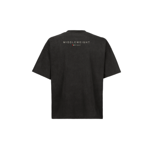 971 Core Tee in Vintage Black, back, with the weight class print below the collar