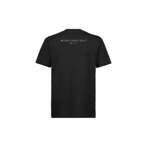 971 Core Tee, Regular, in Black, back, with the weight class print below the collar