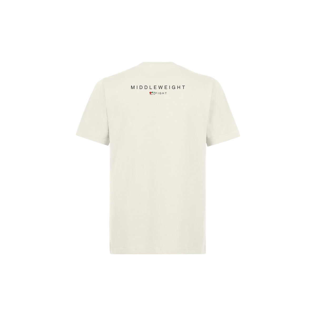 971 Core Tee, Regular, in Vintage White, back, with the weight class print below the collar